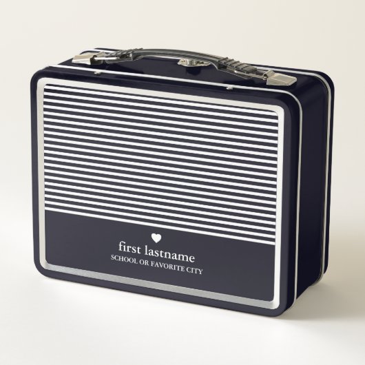 Moderne strepen met Upscale Heart Monogram Black (Achterkant)