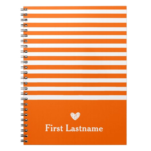Moderne strepen met Upscale Heart Monogram Sinaasa Notitieboek (Voorkant)