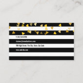 Moderne Strepen met Verspreide Gouden Harten Visitekaartje (Achterkant)