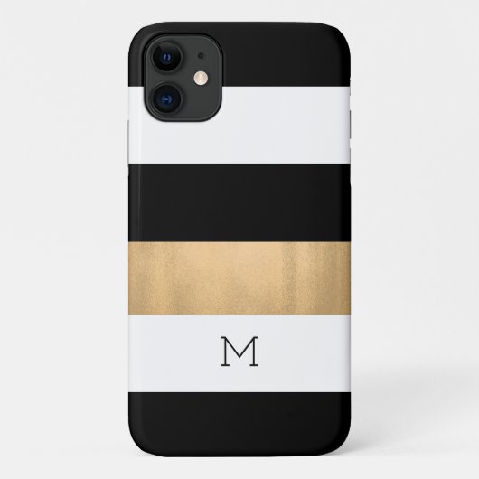 Moderne strepen, monogmed Case-Mate iPhone case (Achterkant)