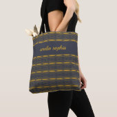 Moderne strepen, monogmed tote bag (Dichtbij)