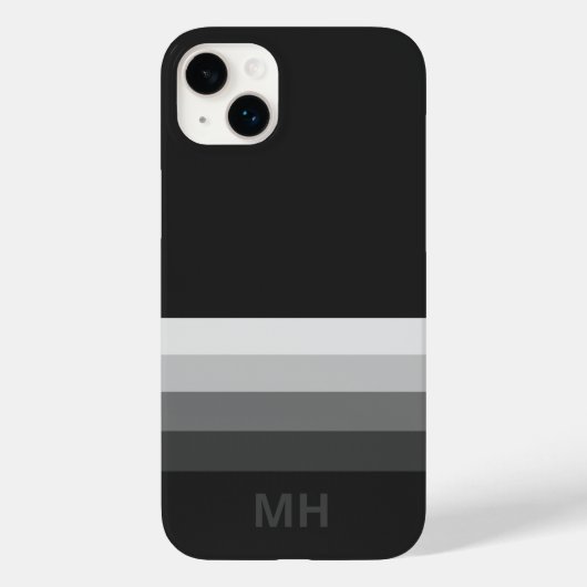 Moderne Strepen Monogram iPhone 14 Hoesje (Achterkant)