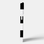 Moderne strepen naam monogram zwart-wit Case-Mate iPhone case (Achterkant / Rechts)