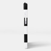 Moderne strepen naam monogram zwart-wit iPhone hoesje (Linkerkant)