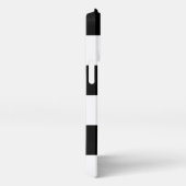 Moderne strepen naam monogram zwart-wit iPhone hoesje (Rechterkant)