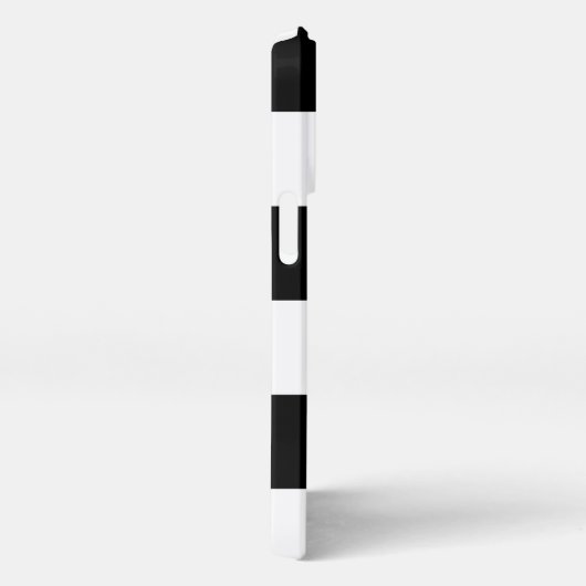 Moderne strepen naam monogram zwart-wit iPhone hoesje (Rechterkant)