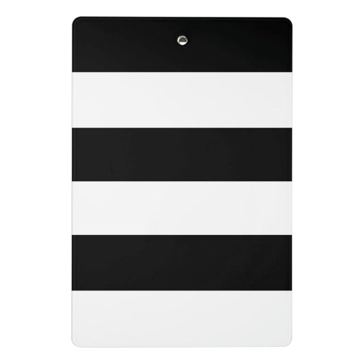 Moderne strepen naam monogram zwart-wit mini klembord (Achterkant)