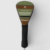 Moderne Strepen Naam Stijlvolle Golf Head Cover (Voorkant)