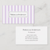 Moderne strepen pastel paars visitekaartje (Voorkant / Achterkant)