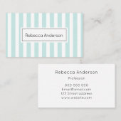 Moderne strepen pastelblauw visitekaartje (Voorkant / Achterkant)