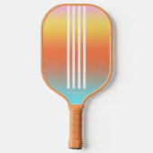 Moderne Strepen Pickleballer Gradiënt Zomer Bruin Pickleball Paddle (Achterkant)