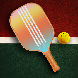 Moderne Strepen Pickleballer Gradiënt Zomer Bruin Pickleball Paddle