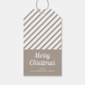 Moderne Strepen Prettig Kerstfeest Cadeaulabel (Voorkant)