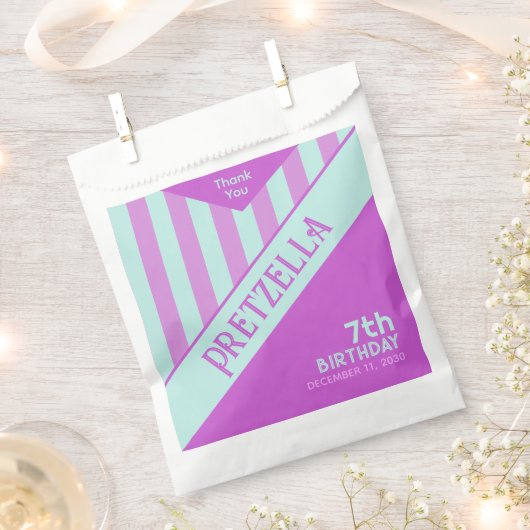 Moderne Strepen Roze Bedankzakje (Geknipt)