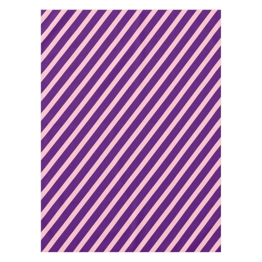 Moderne strepen | Roze & Royal Paarse gestreept Tafelkleed (Voorkant)