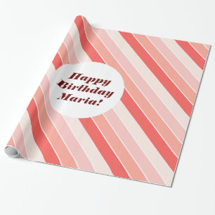Moderne strepen roze tafelloper tafelkleed cadeaupapier