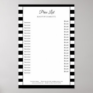 Moderne Strepen Salon Prijslijst Poster