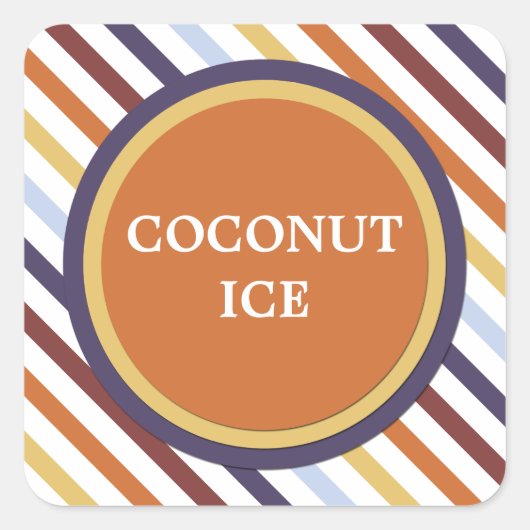 Moderne strepen snoep hoek vierkante sticker (Voorkant)