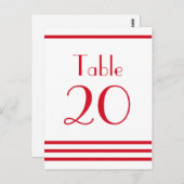 Moderne strepen tafelnummers (rood) (Voorkant / Achterkant)