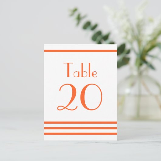 Moderne strepen tafelnummers (Sinaasappel) (Staand voorkant)