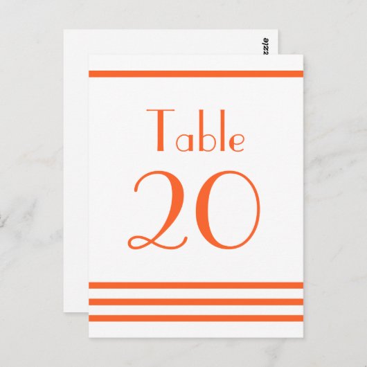 Moderne strepen tafelnummers (Sinaasappel) (Voorkant / Achterkant)