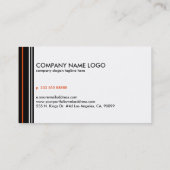 Moderne strepen voor zwart-wit en koraal op witte  visitekaartje (Achterkant)