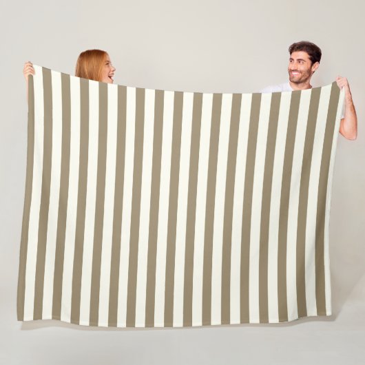 Moderne strepen wit grijs chic patroon voor hem fleece deken (In situ)