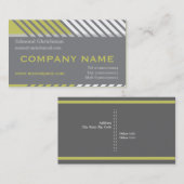 Moderne strepen, wit, olijf, grijs visitekaartje (Voorkant / Achterkant)