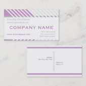 Moderne strepen, wit, paars, grijs visitekaartje (Voorkant / Achterkant)