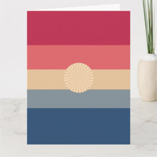Moderne Strepen-Zonsondergang-Trendy Kleuren- Kaart