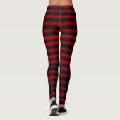 Moderne strepen zwart en rood leggings (Achterkant)