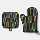 Moderne strepes ovenwant & pannenlap set (Voorkant)