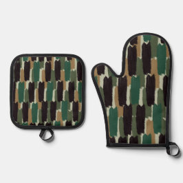 Moderne strepes ovenwant & pannenlap set