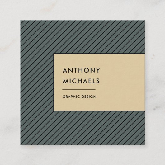 Moderne strepes vierkante visitekaartje (Voorkant)