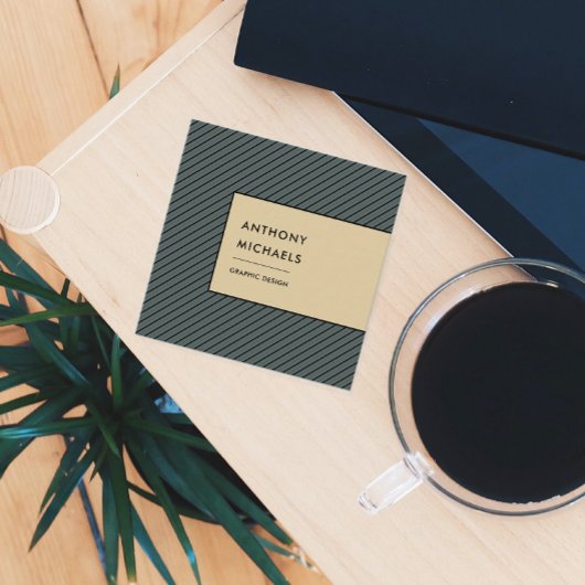 Moderne strepes vierkante visitekaartje