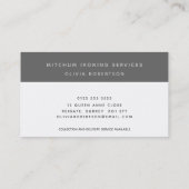 Moderne Strijkkleding Wasserij Service Grijs wit Visitekaartje (Achterkant)