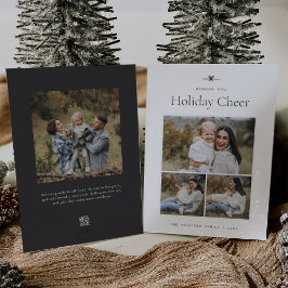 Moderne strik | Eenvoudige minimaal 3 foto Feestdagenkaart