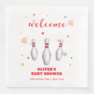Moderne Strike Up Bowling Baby Shower Welkom Servet