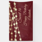 Moderne string licht waterverf zoete 16 party spandoek (Verticaal)