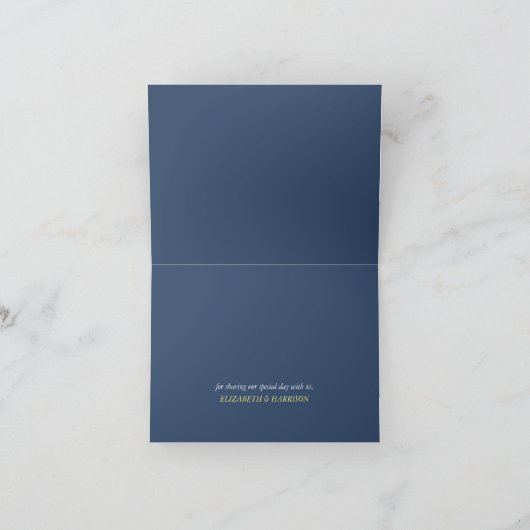 Moderne string lichten, geel en wit huwelijk bedankkaart (Binnen)