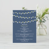 Moderne string lichten, geel en wit huwelijk menu (Staand voorkant)