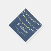 Moderne string lichten, geel en wit huwelijk servet (Hoek)