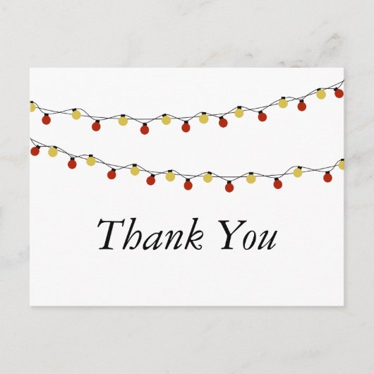 Moderne string lichten, rood en gouden bruiloft Da Briefkaart (Voorkant)