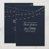 Moderne String Lights Eenvoudige Rustieke Minimal  Kaart (Voorkant / Achterkant)