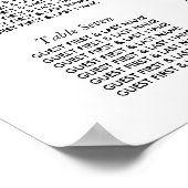 Moderne String Lights, Red & Gold Seating Chart Poster (Hoek)