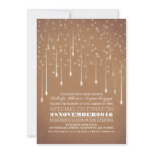 Moderne String Lights Romantische bruiloft uitnodi