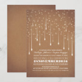 Moderne String Lights Romantische bruiloft uitnodi Kaart (Voorkant / Achterkant)