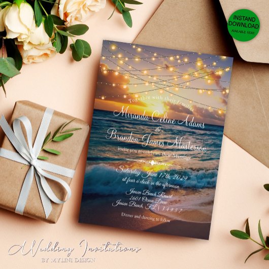 Moderne String Lights Tropische Zomer Strand Bruil Kaart