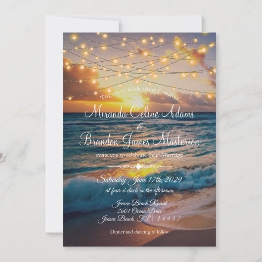 Moderne String Lights Tropische Zomer Strand Bruil Kaart