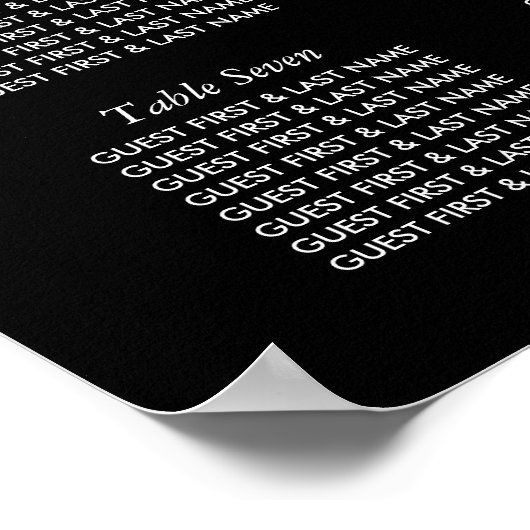 Moderne String Lights, White & Gold Seating Chart Poster (Hoek)